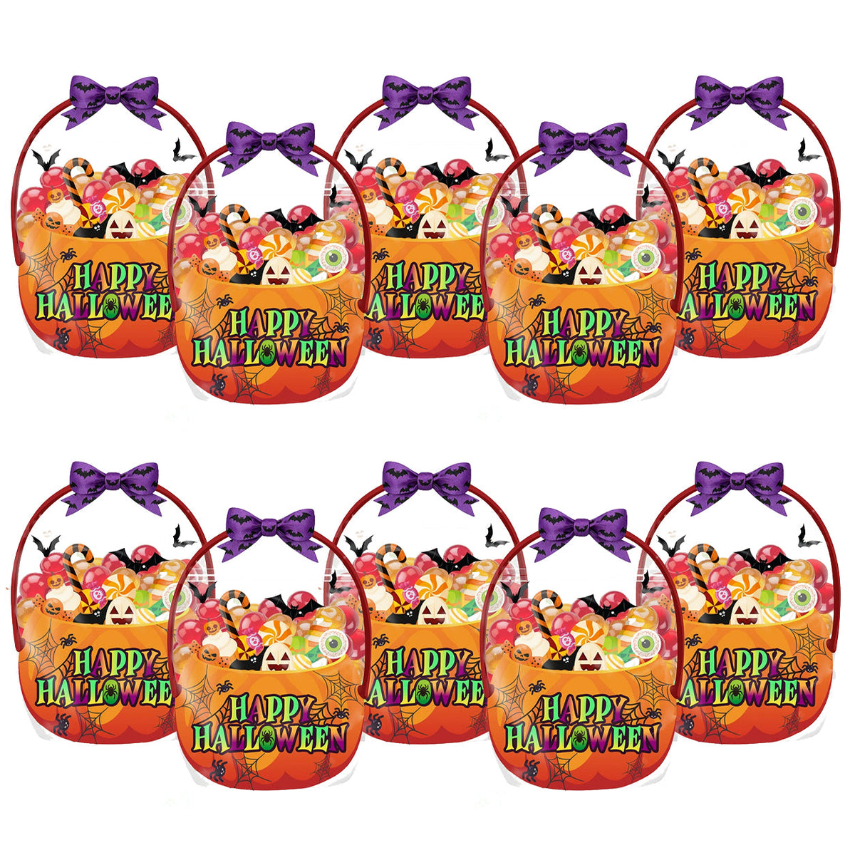 📢📢40% OFF !! ⏰Halloween Transparent Pumpkin Favor Bags