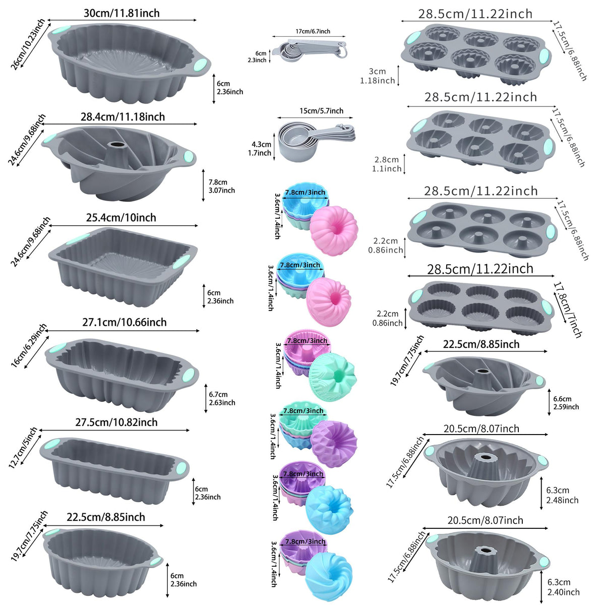 🔥25/46/71-Piece Silicone Baking Set