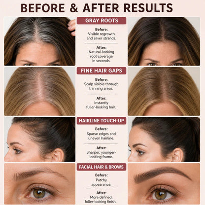 10-Second Hair Concealer Cover Grays. Fill Thin Areas. Perfect Your Hairline.