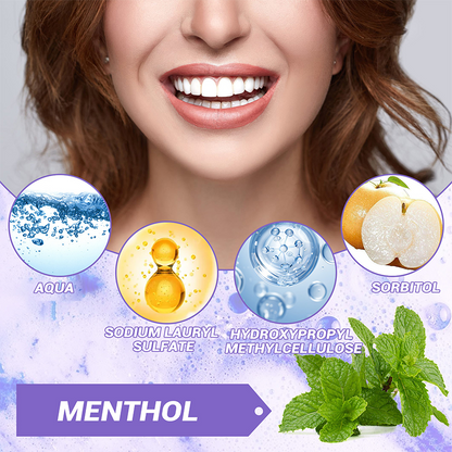 orabus™ Purple Whitening Toothpaste | With just one brushing, effortlessly neutralize yellow teeth and reveal a bright, white smile.