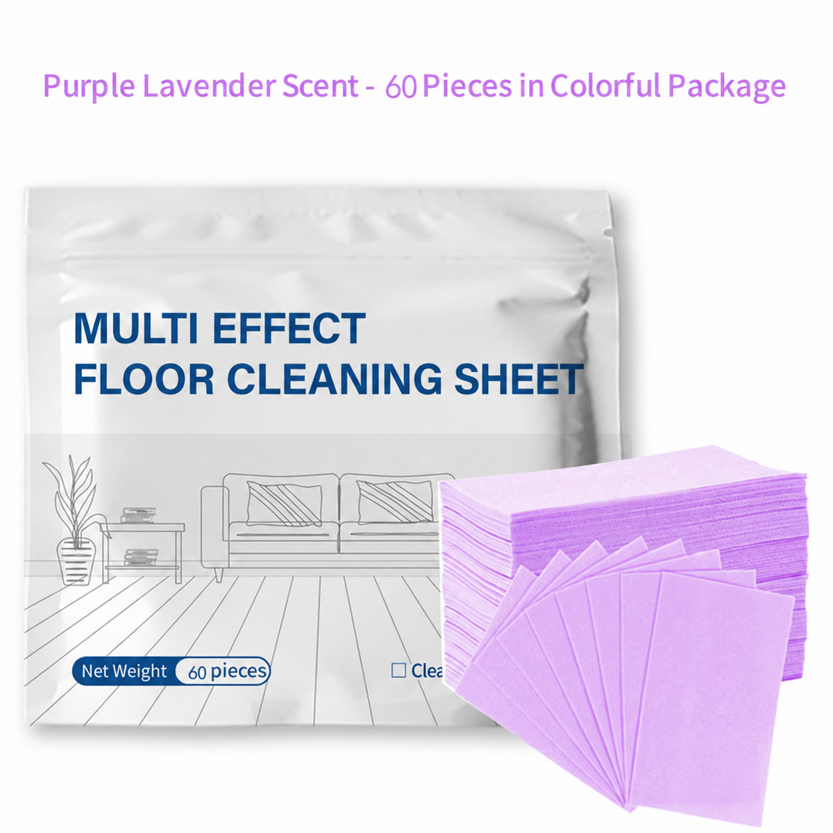 Multi-Effect Floor Cleaning Sheets 60-Pieces