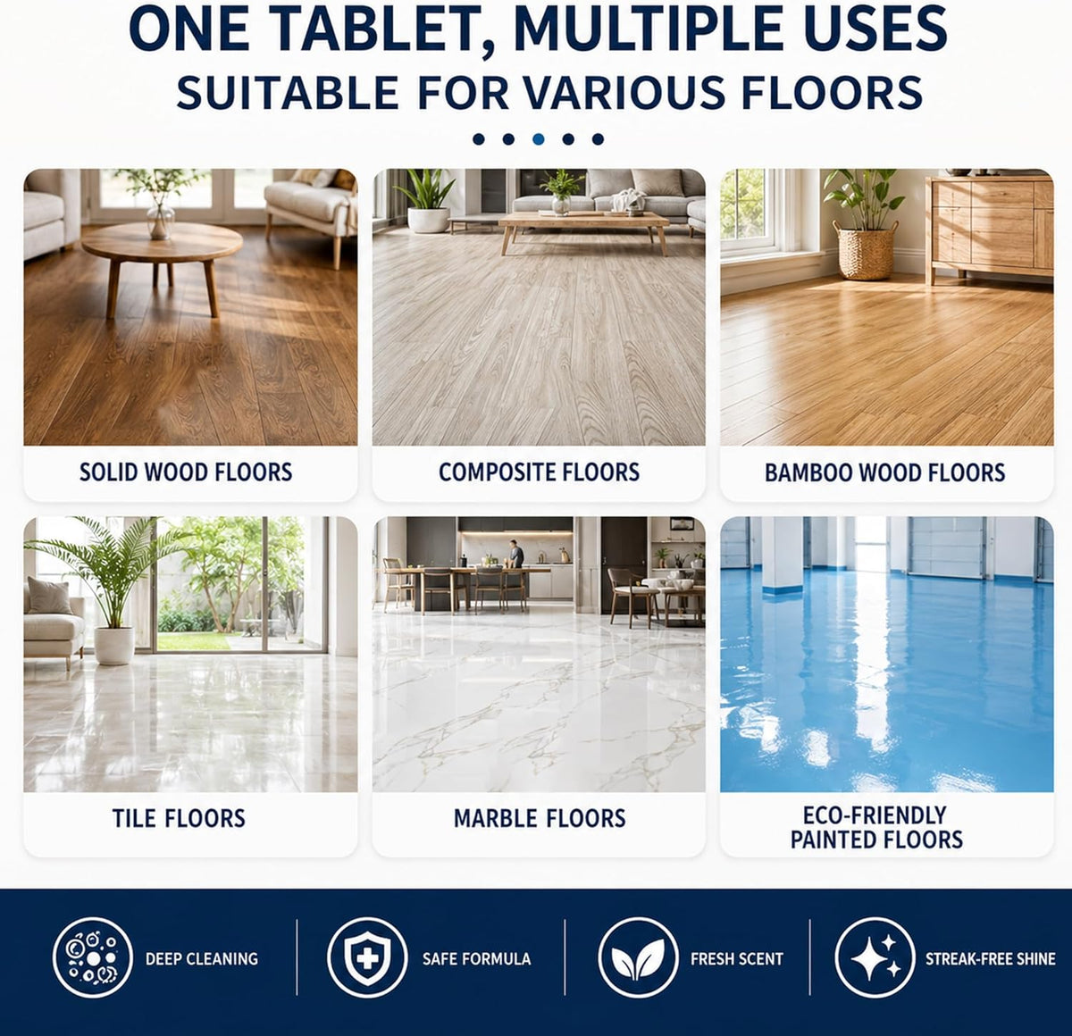 Multi-Effect Floor Cleaning Sheets 60-Pieces
