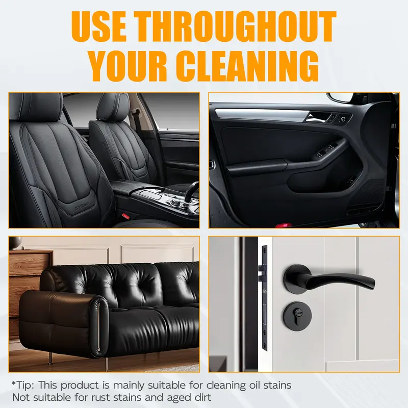 Multipurpose Foam Cleaner Spray - Heavy Duty Stain Remover for Car Interiors & Home Surfaces