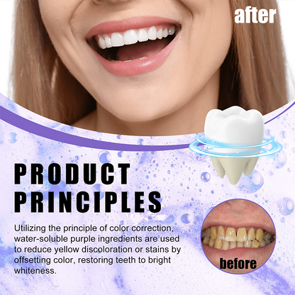 orabus™ Purple Whitening Toothpaste | With just one brushing, effortlessly neutralize yellow teeth and reveal a bright, white smile.