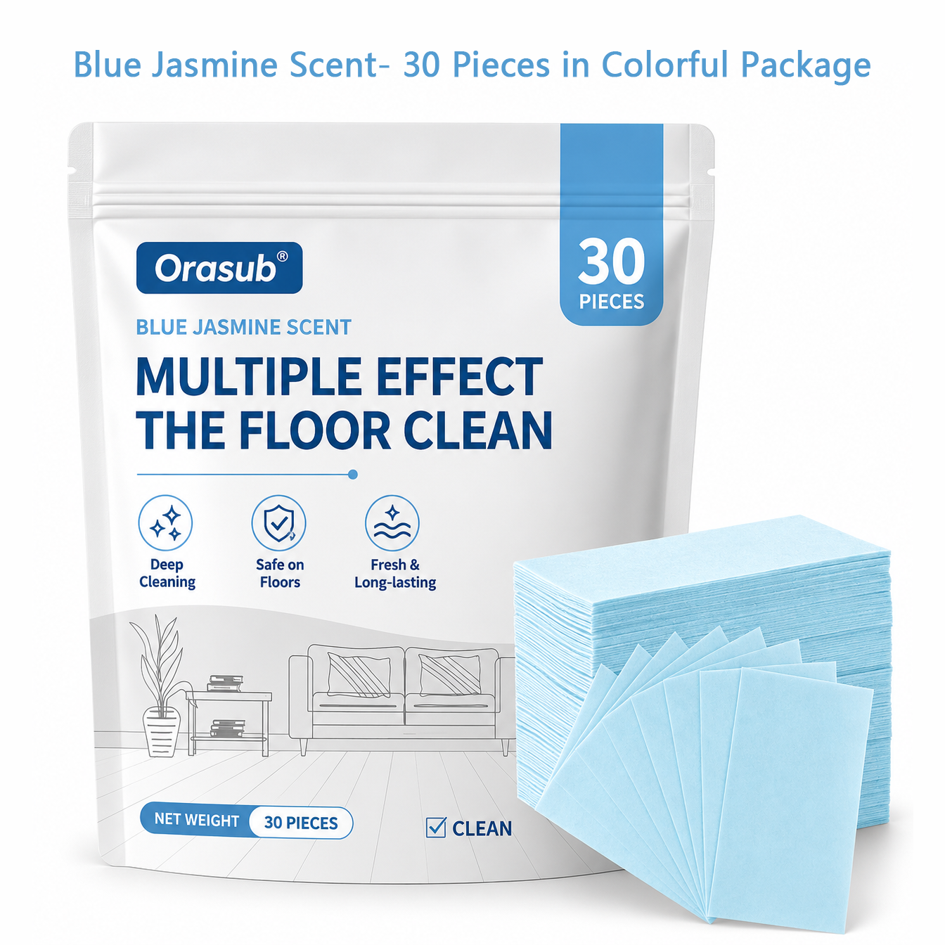 Orasub Multi-Effect Floor Cleaning Sheets 30-Pieces