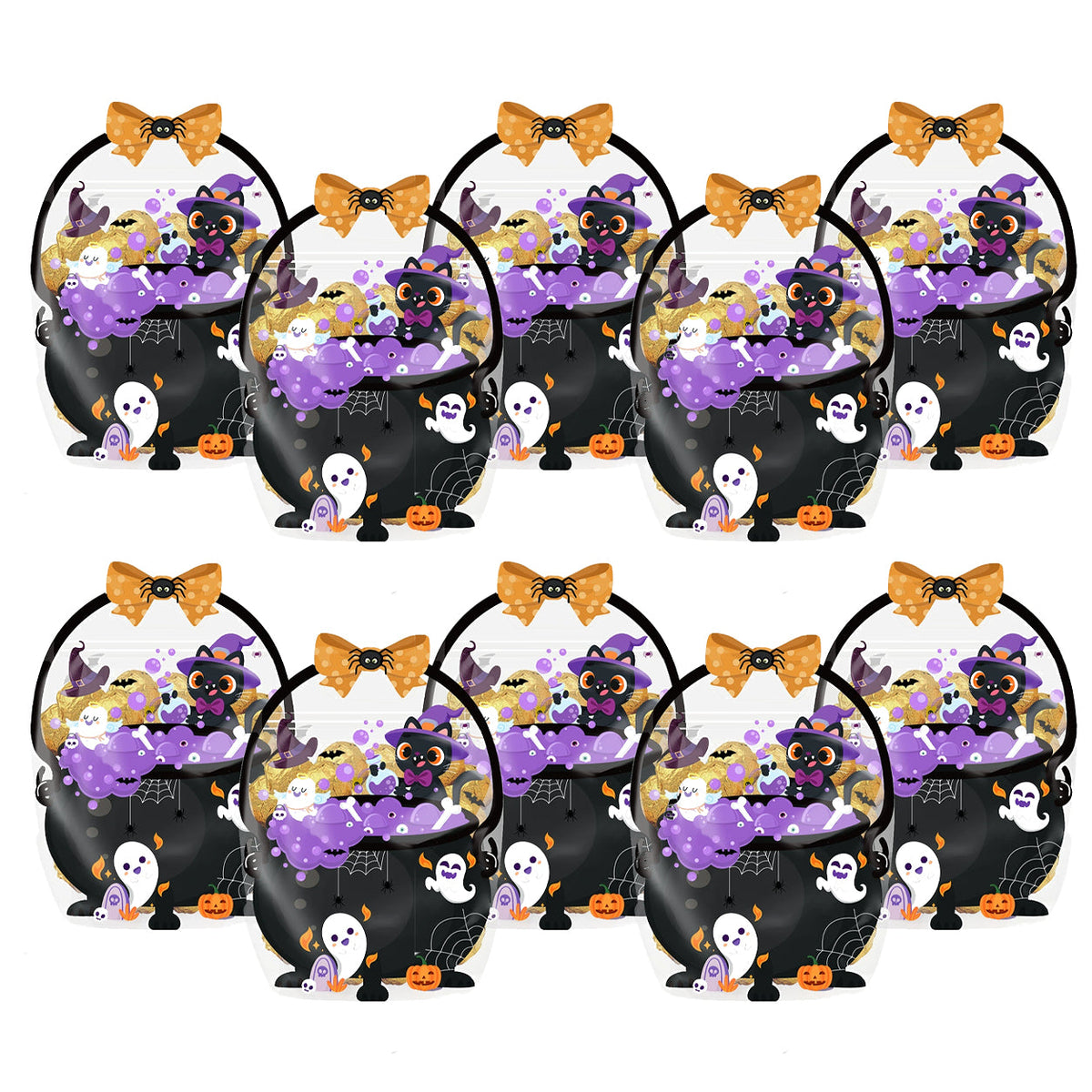 📢📢40% OFF !! ⏰Halloween Transparent Pumpkin Favor Bags