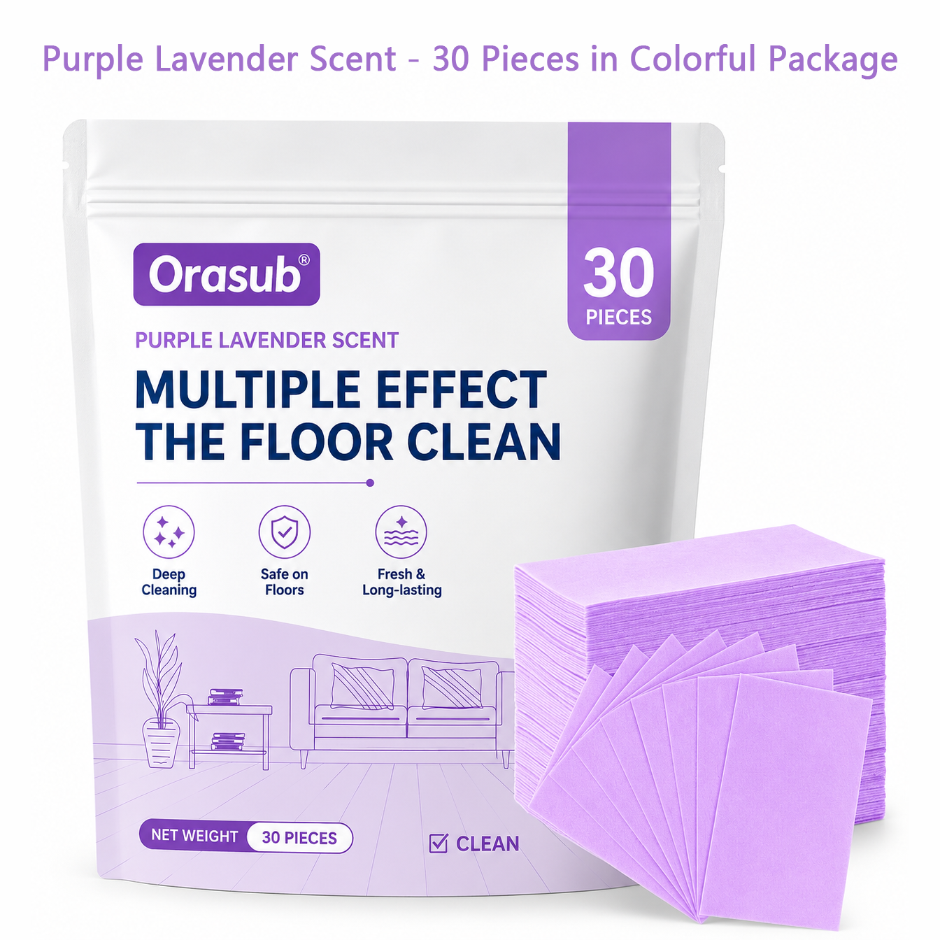 Orasub Multi-Effect Floor Cleaning Sheets 30-Pieces