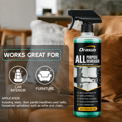 Multipurpose Foam Cleaner Spray - Heavy Duty Stain Remover for Car Interiors & Home Surfaces