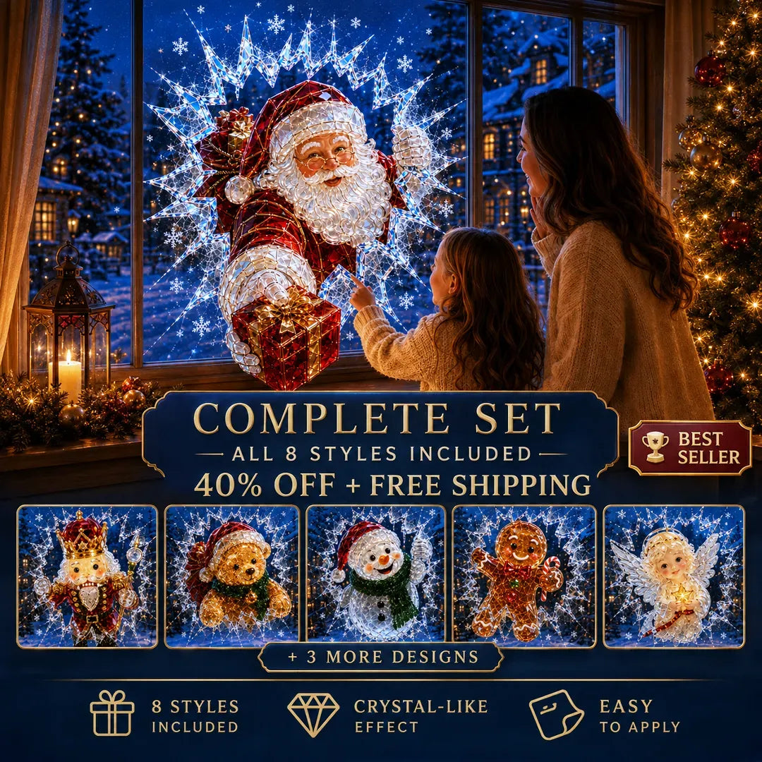 🎄 ✨Limited-Time Christmas Window Decals — 3D Shattered-Glass Effect