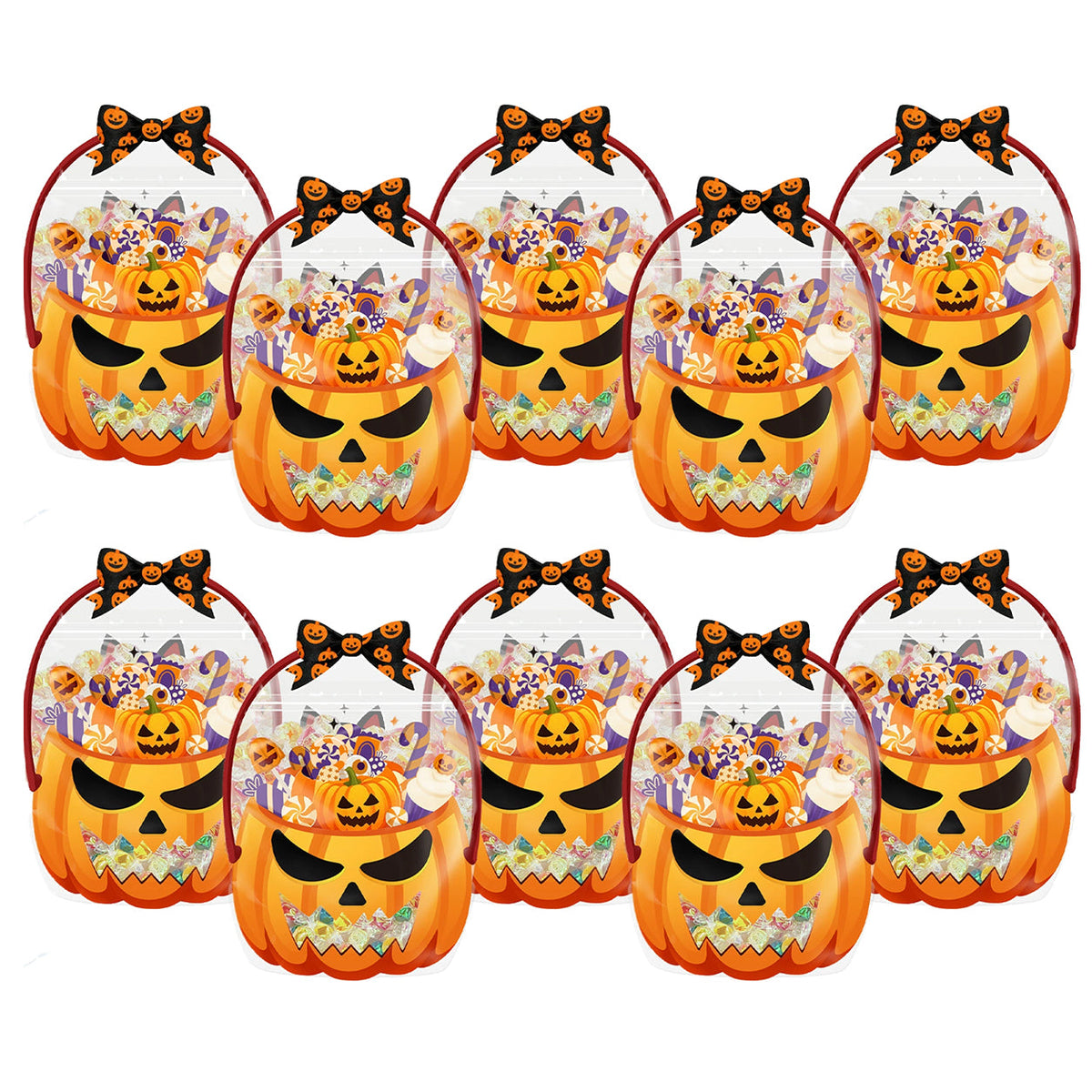 📢📢40% OFF !! ⏰Halloween Transparent Pumpkin Favor Bags