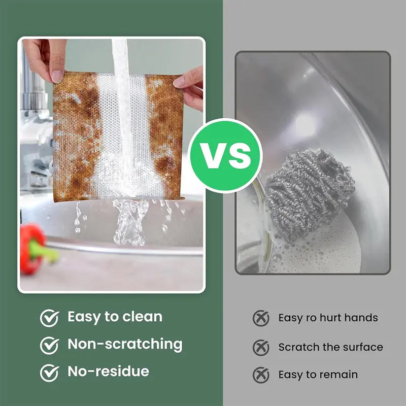 🔥12-Pack Double-Layer Metal Mesh Dish Cloths