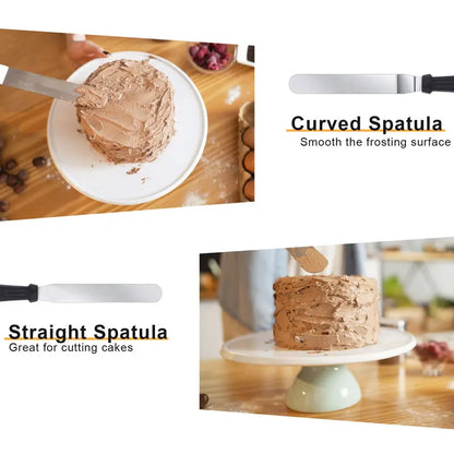 ✨UTEN 12-Inch 360° Rotating Aluminum Cake Turntable Decorating Kit