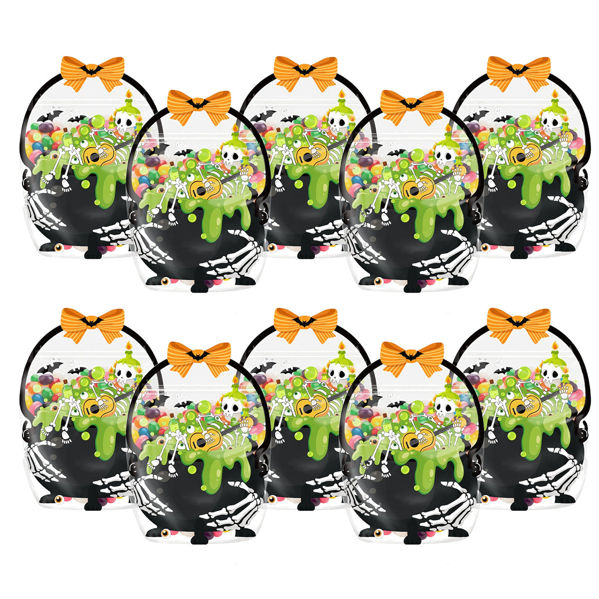 📢📢40% OFF !! ⏰Halloween Transparent Pumpkin Favor Bags