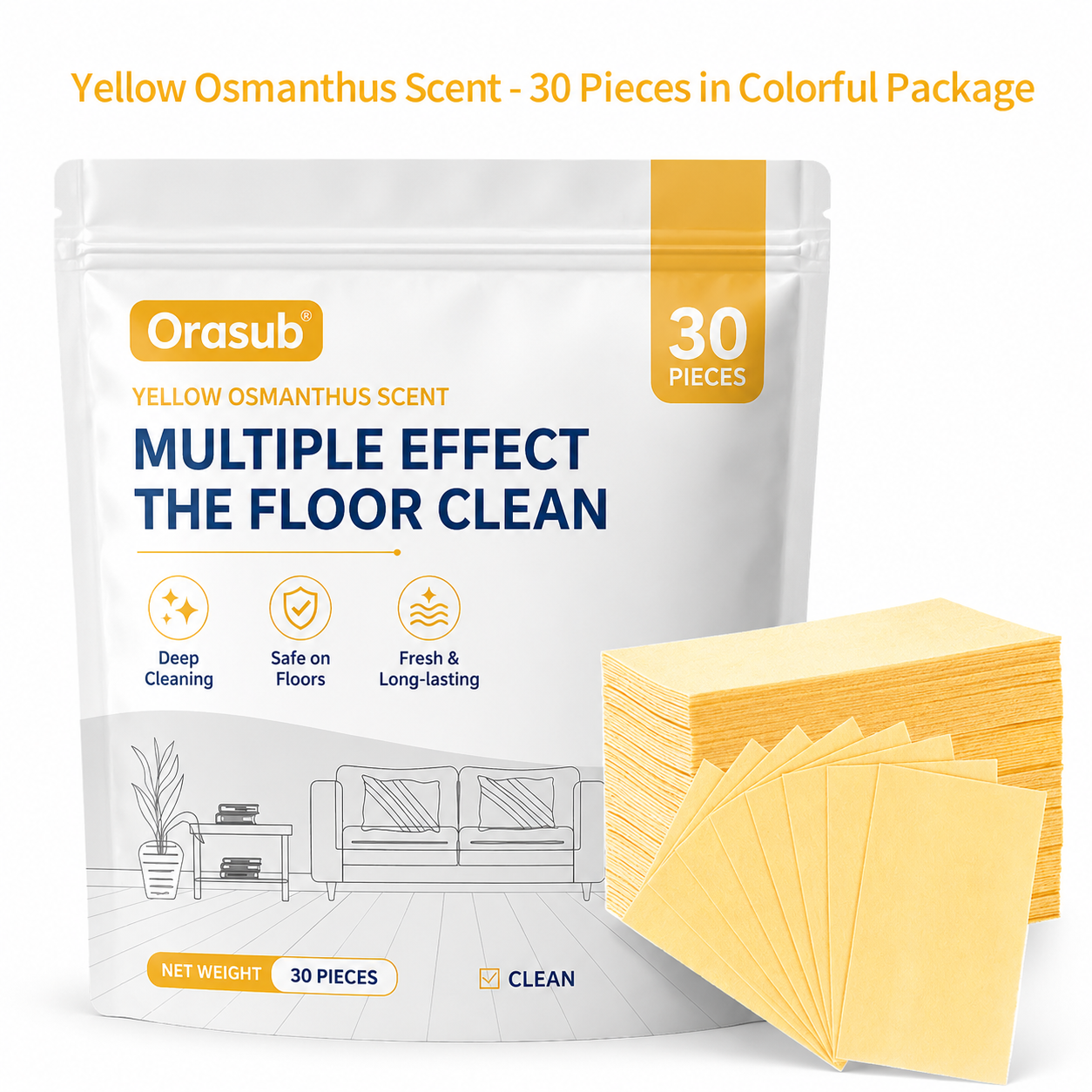 Orasub Multi-Effect Floor Cleaning Sheets 30-Pieces