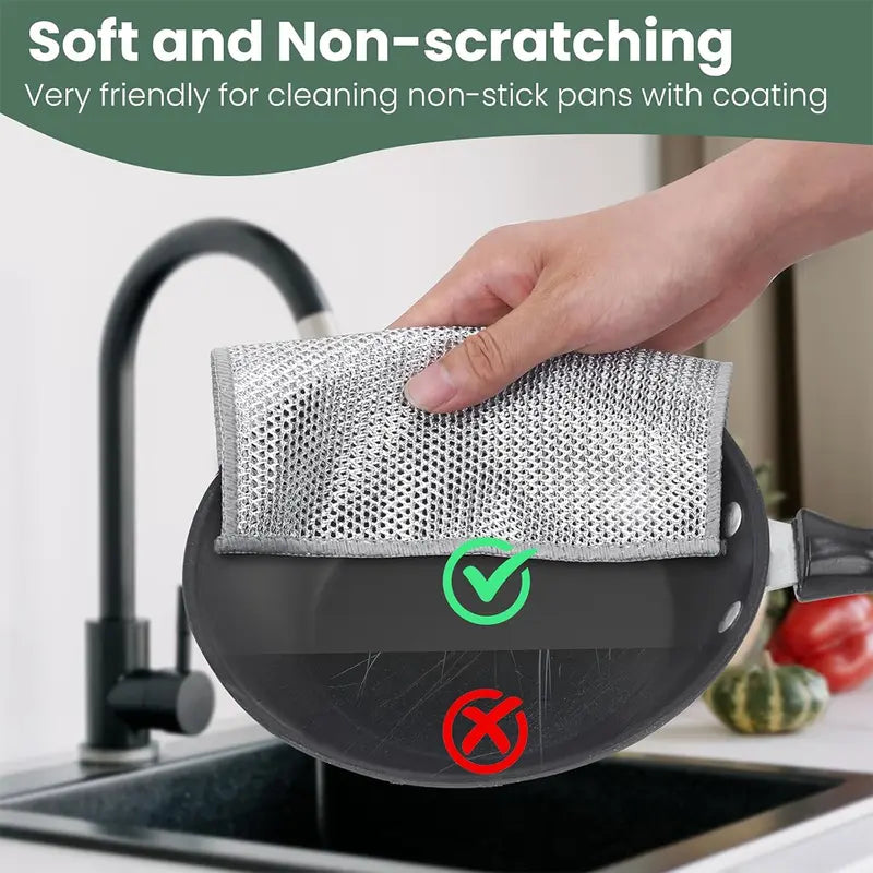 🔥12-Pack Double-Layer Metal Mesh Dish Cloths