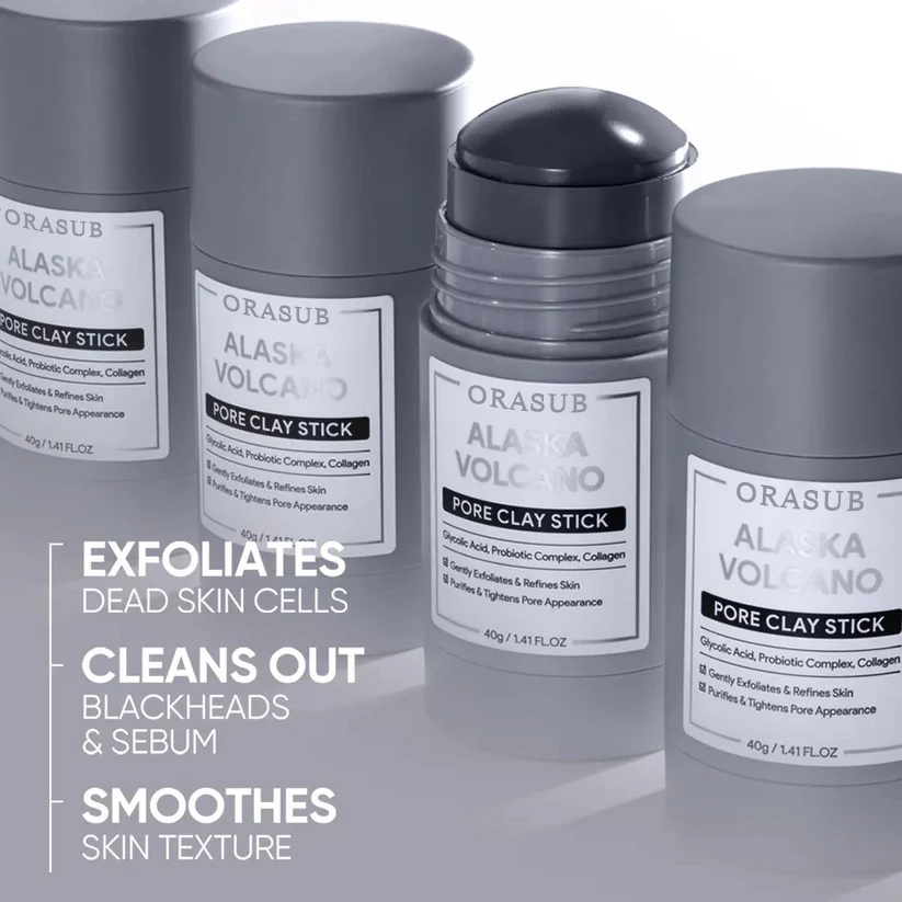🔥 Last day! 60% ORASUB Alaska Volcano Pore Clay Stick Cleansing Blackhead Remover Face Mask Stick