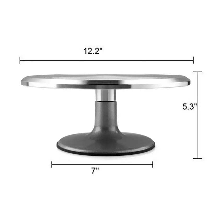 ✨UTEN 12-Inch 360° Rotating Aluminum Cake Turntable Decorating Kit