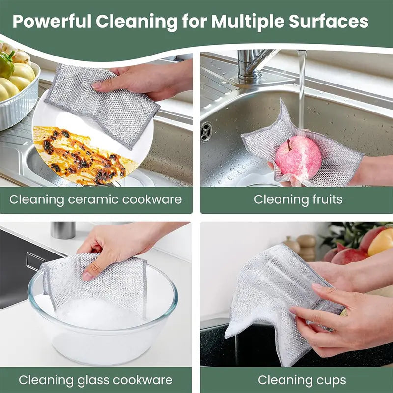 🔥12-Pack Double-Layer Metal Mesh Dish Cloths