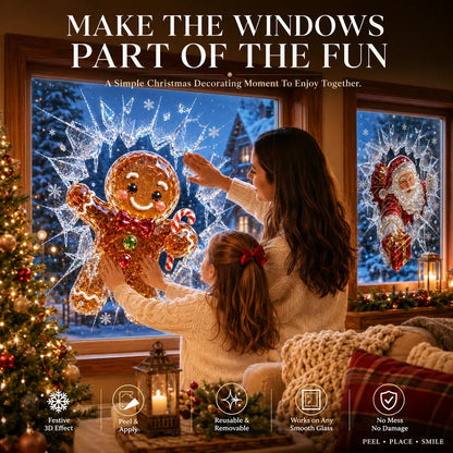 🎄 ✨Limited-Time Christmas Window Decals — 3D Shattered-Glass Effect
