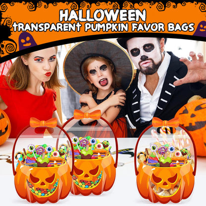📢📢40% OFF !! ⏰Halloween Transparent Pumpkin Favor Bags