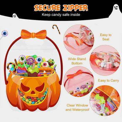 📢📢40% OFF !! ⏰Halloween Transparent Pumpkin Favor Bags